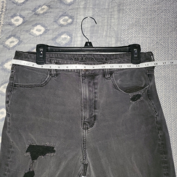 AE Super Stretch distressed Jeans black-Size 14 - Picture 11 of 11